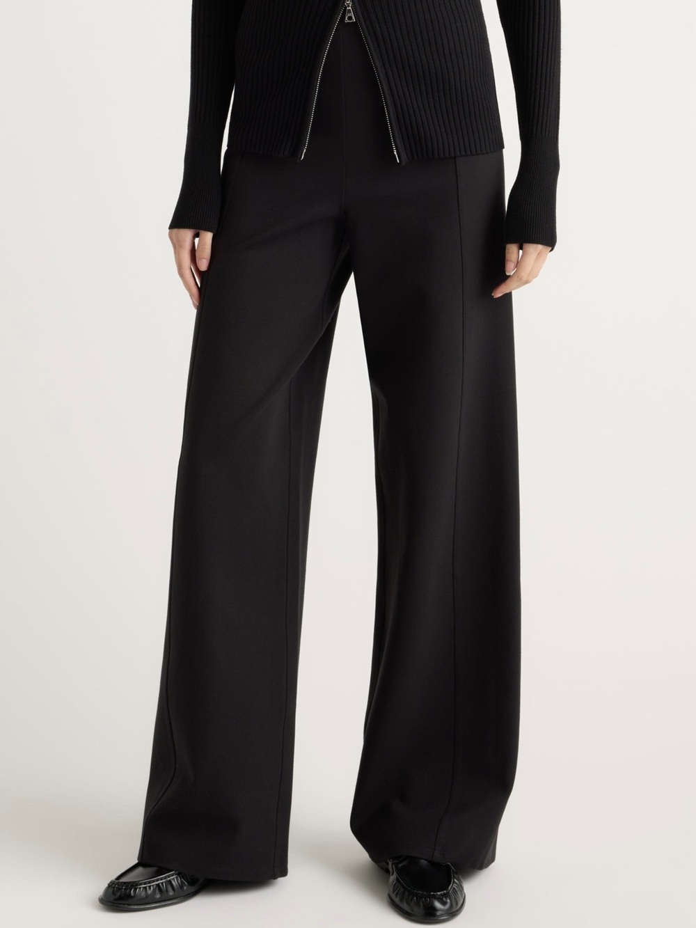 Modern Citizen Anh Wide-Leg Ponte Stretch Pant in Black Size Medium